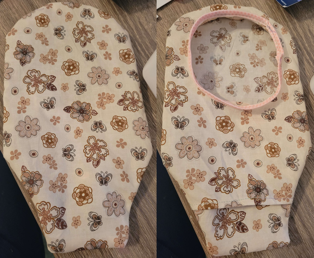 (image: The front and back view of the bag cover. )