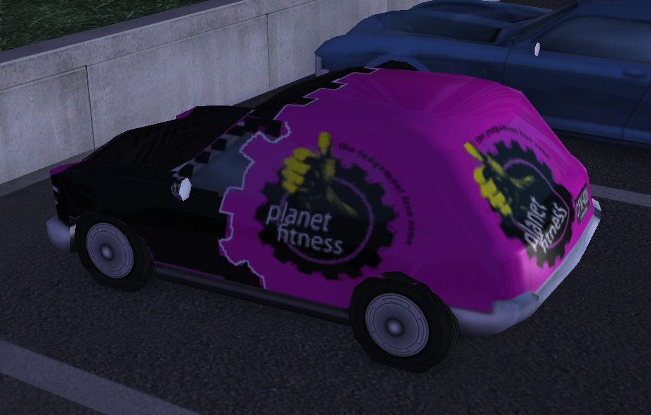 (image: Retextured some of the cars to have the Planet Fitness decals. )